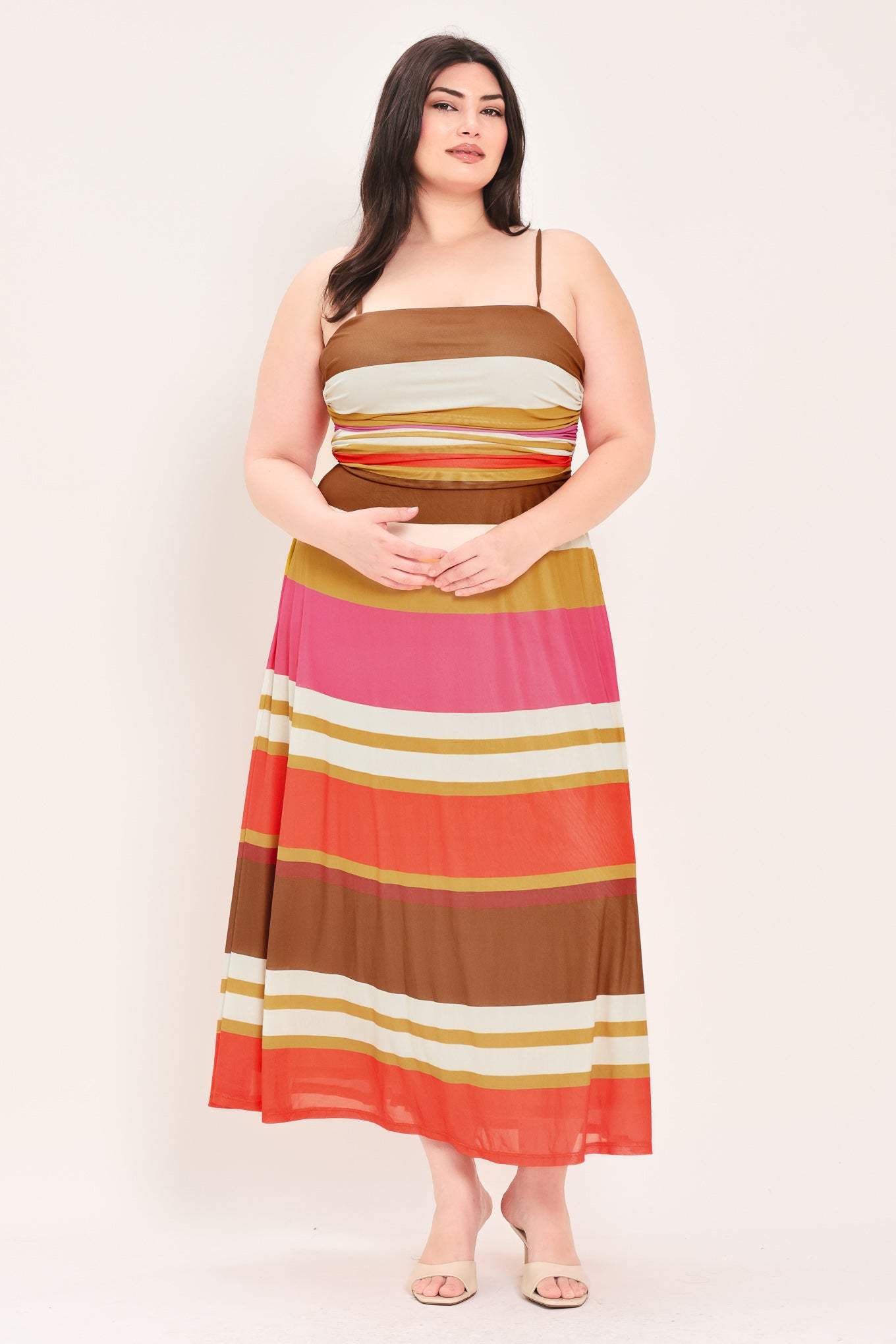 HEAT WAVES POWER MESH MIDI DRESS - Flying Tomato - Flyclothing LLC