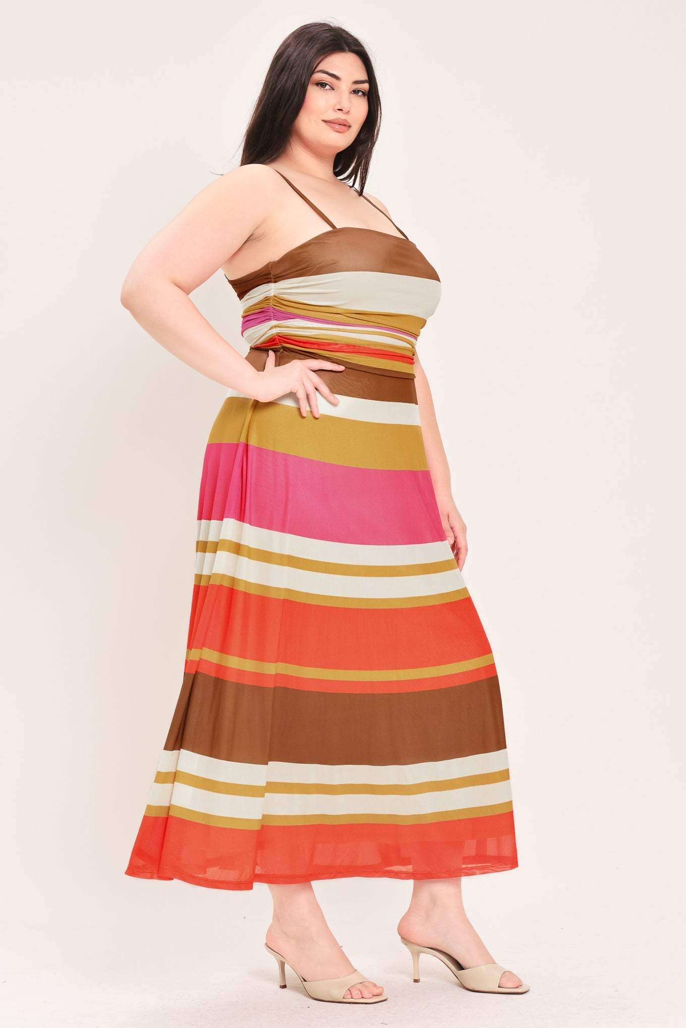 HEAT WAVES POWER MESH MIDI DRESS - Flying Tomato - Flyclothing LLC