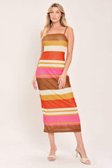 HEAT WAVES POWER MESH MIDI DRESS - Flying Tomato - Flyclothing LLC