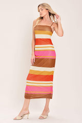 HEAT WAVES POWER MESH MIDI DRESS - Flying Tomato - Flyclothing LLC