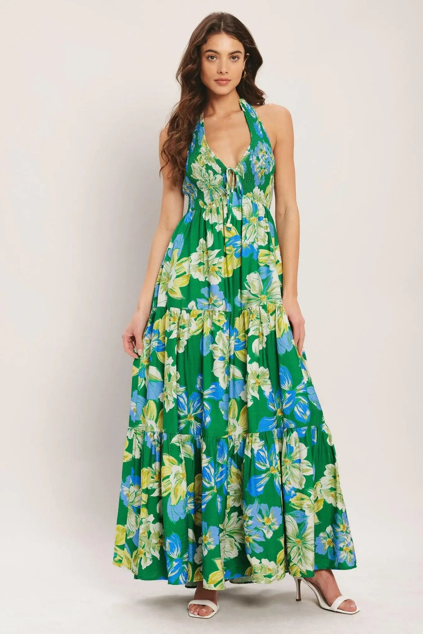 PALM SHORE BLOOM WOVEN MAXI DRESS - Flying Tomato - Flyclothing LLC
