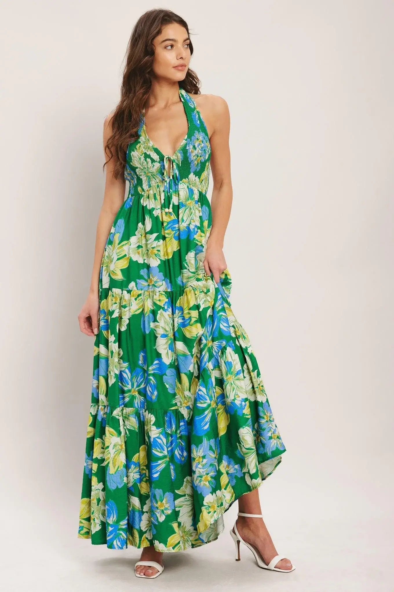 PALM SHORE BLOOM WOVEN MAXI DRESS - Flying Tomato - Flyclothing LLC