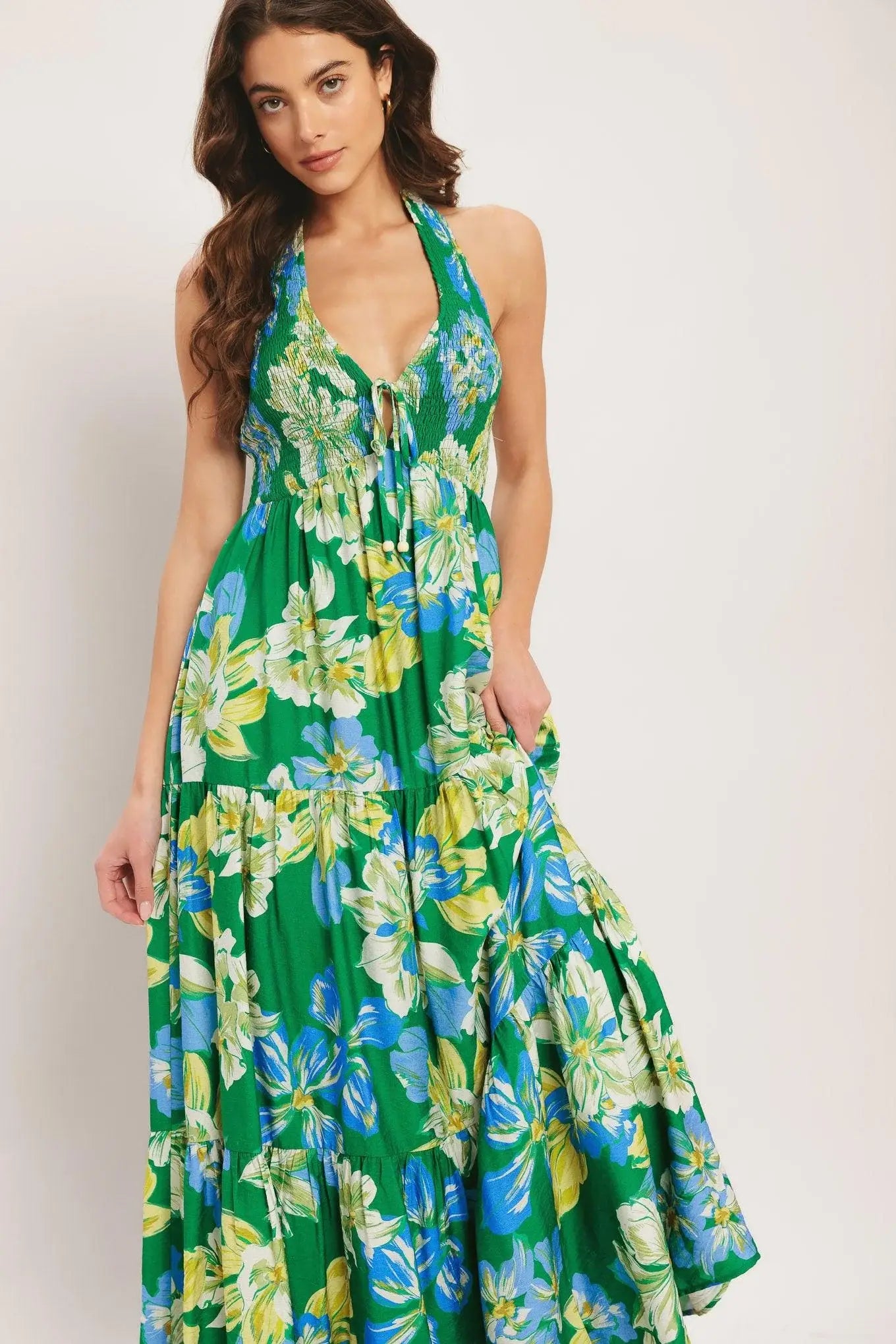 PALM SHORE BLOOM WOVEN MAXI DRESS - Flying Tomato - Flyclothing LLC
