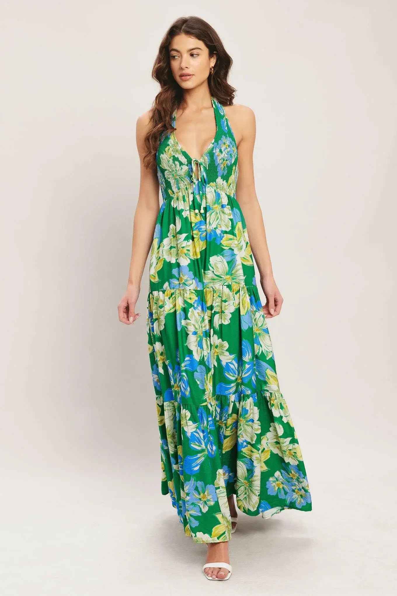 PALM SHORE BLOOM WOVEN MAXI DRESS - Flying Tomato - Flyclothing LLC