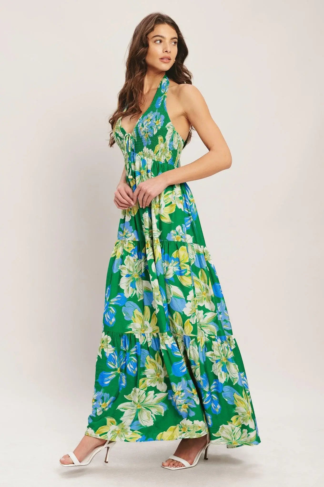 PALM SHORE BLOOM WOVEN MAXI DRESS - Flying Tomato - Flyclothing LLC