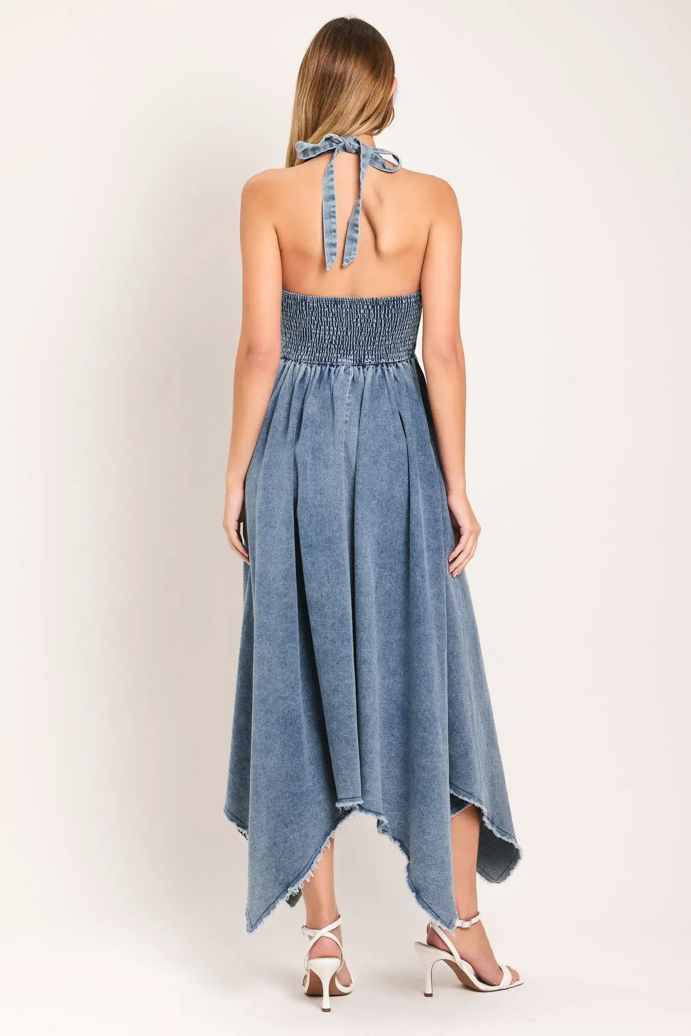 SWEET EMBRACE DENIM MIDI DRESS - Flying Tomato - Flyclothing LLC