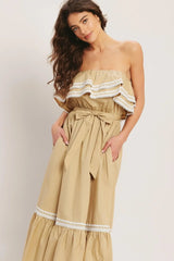 GOLDEN DUNE WOVEN ANKLE DRESS - Flying Tomato - Flyclothing LLC