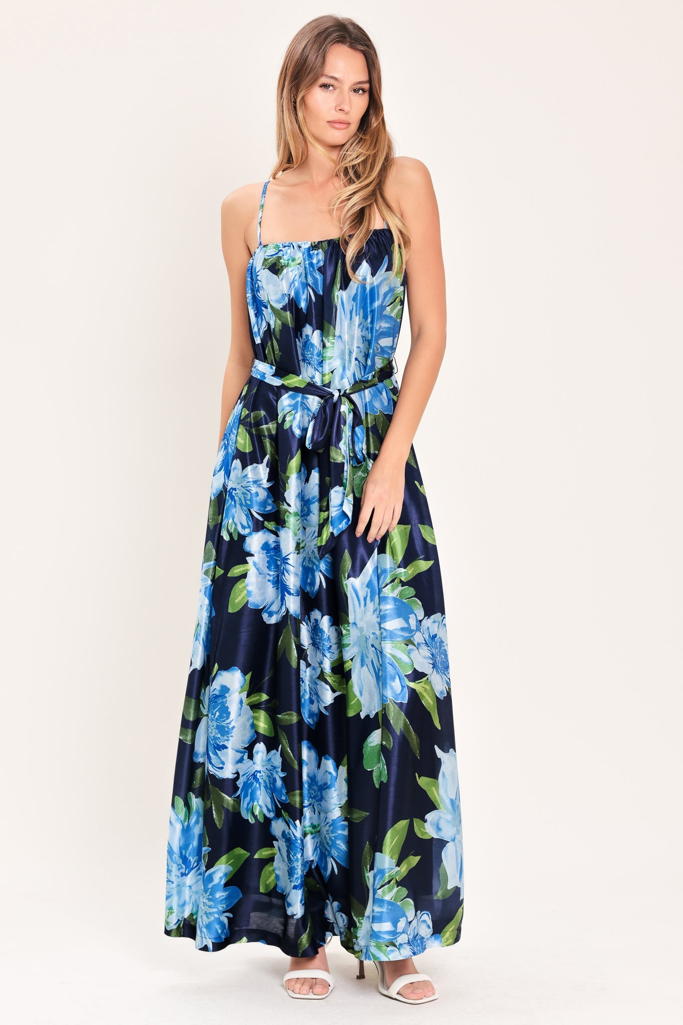 ELEGANT BLOSSOM WOVEN MAXI DRESS - Flying Tomato - Flyclothing LLC