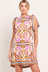 GOLDEN PSYCHE WOVEN MINI DRESS - Flying Tomato - Flyclothing LLC