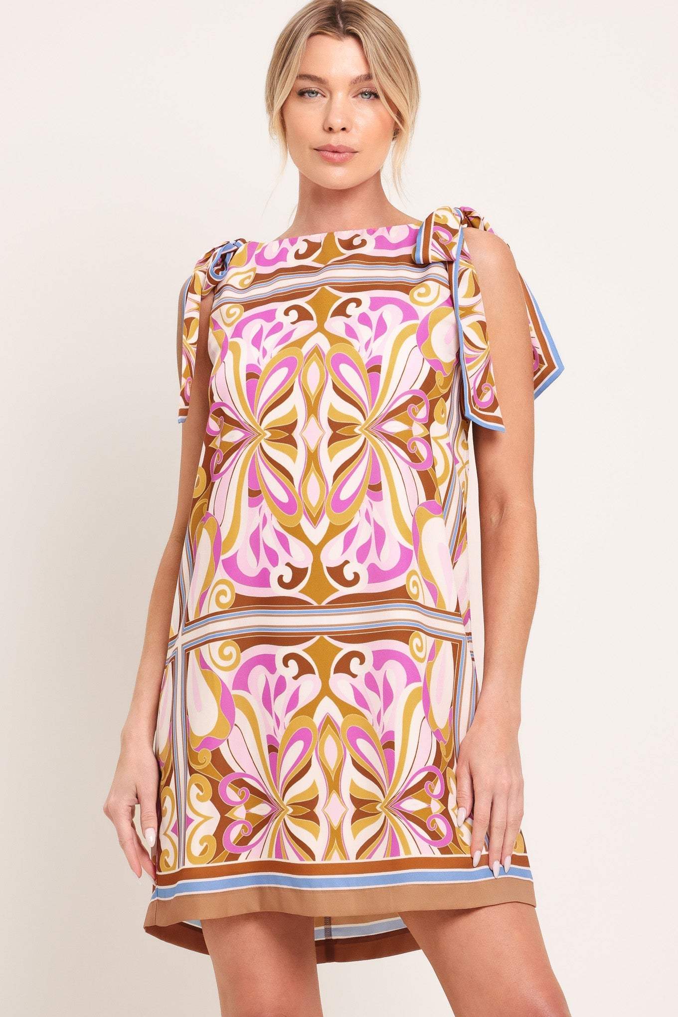 GOLDEN PSYCHE WOVEN MINI DRESS - Flying Tomato - Flyclothing LLC