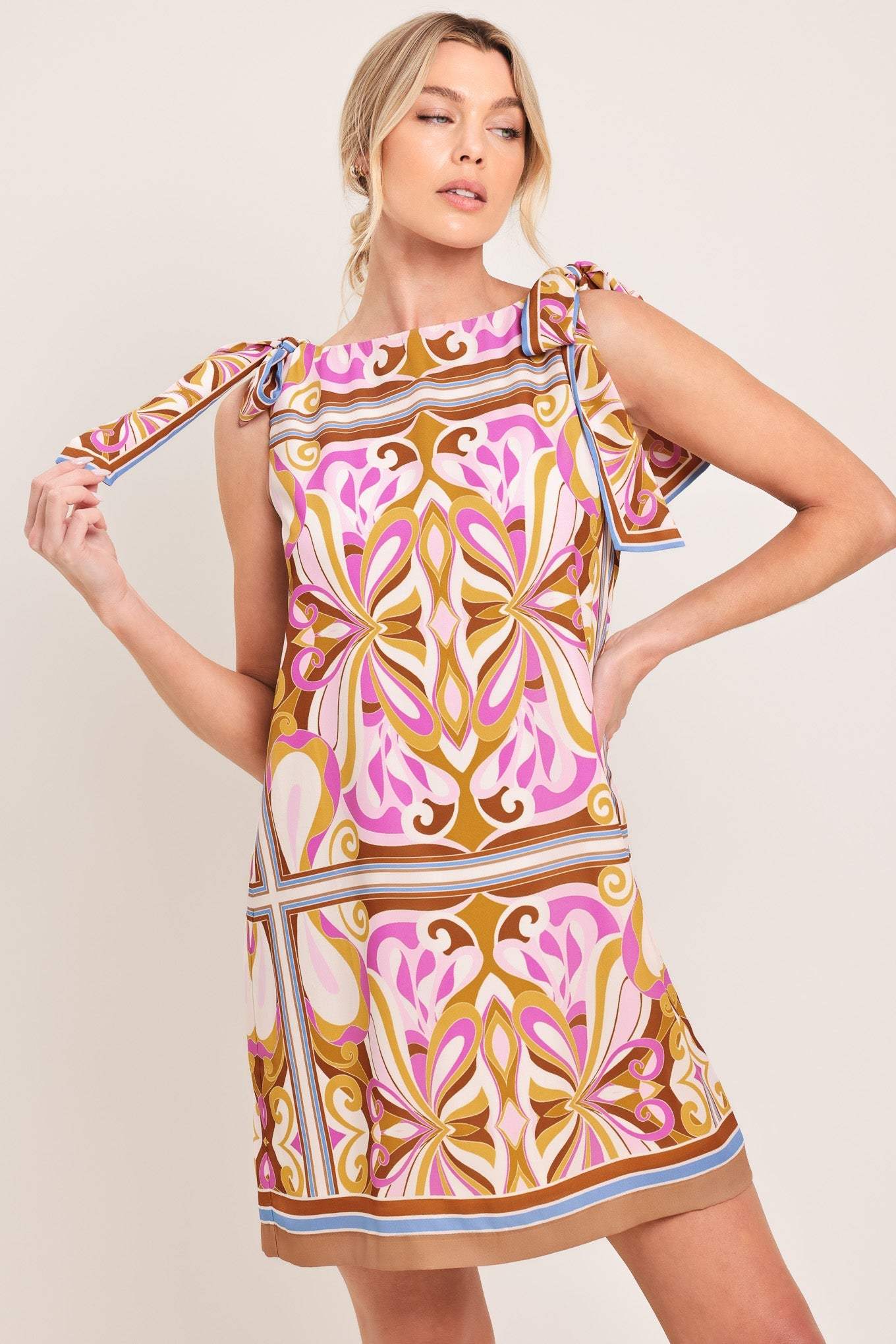 GOLDEN PSYCHE WOVEN MINI DRESS - Flying Tomato - Flyclothing LLC
