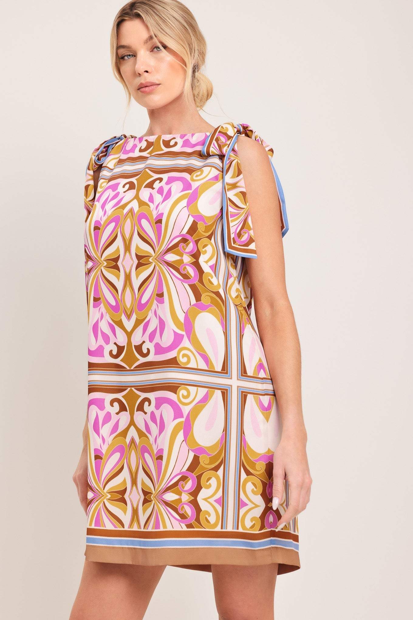 GOLDEN PSYCHE WOVEN MINI DRESS - Flying Tomato - Flyclothing LLC