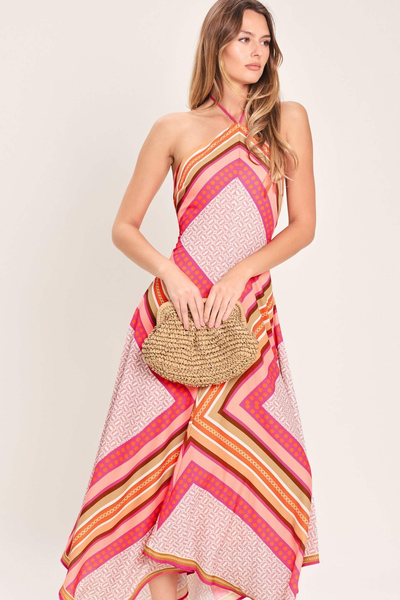 PARADISE CODE WOVEN MIDI DRESS - Flying Tomato - Flyclothing LLC