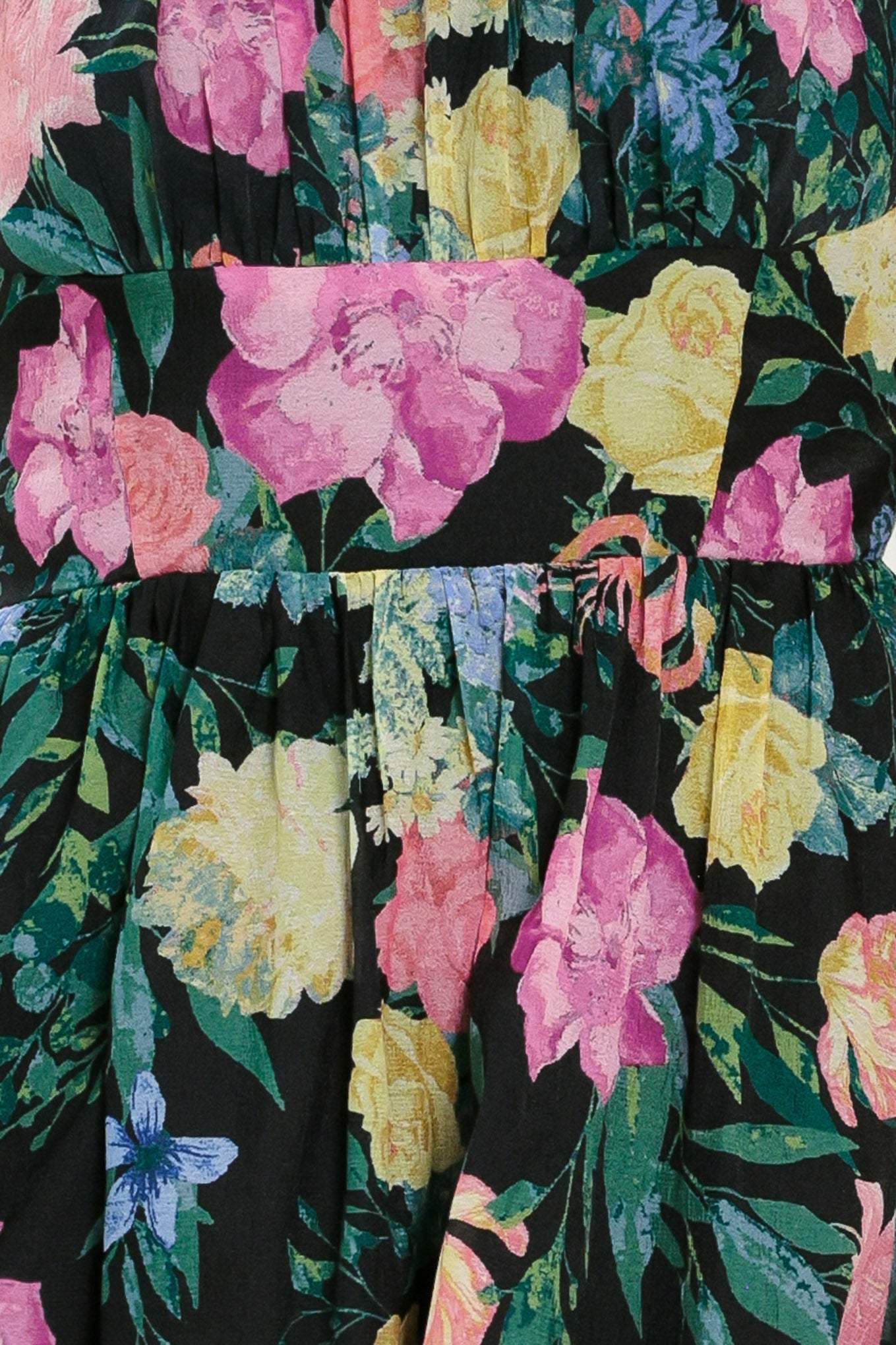 SHADOW FLORAL WOVEN MIDI DRESS - Flying Tomato - Flyclothing LLC