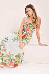 SHADOW FLORAL WOVEN MIDI DRESS - Flying Tomato - Flyclothing LLC