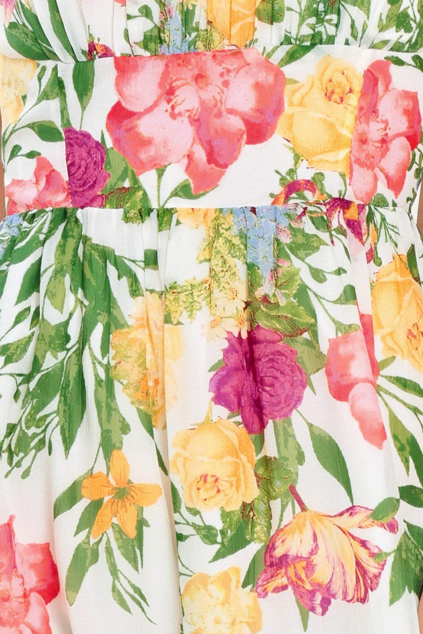 SHADOW FLORAL WOVEN MIDI DRESS - Flying Tomato - Flyclothing LLC