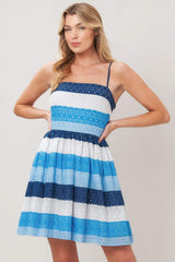 SHORELINE SWEET WOVEN EYELET MINI DRESS - Flying Tomato - Flyclothing LLC