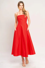 SUMMER CITY WOVEN MIDI DRESS - Flying Tomato - Flyclothing LLC