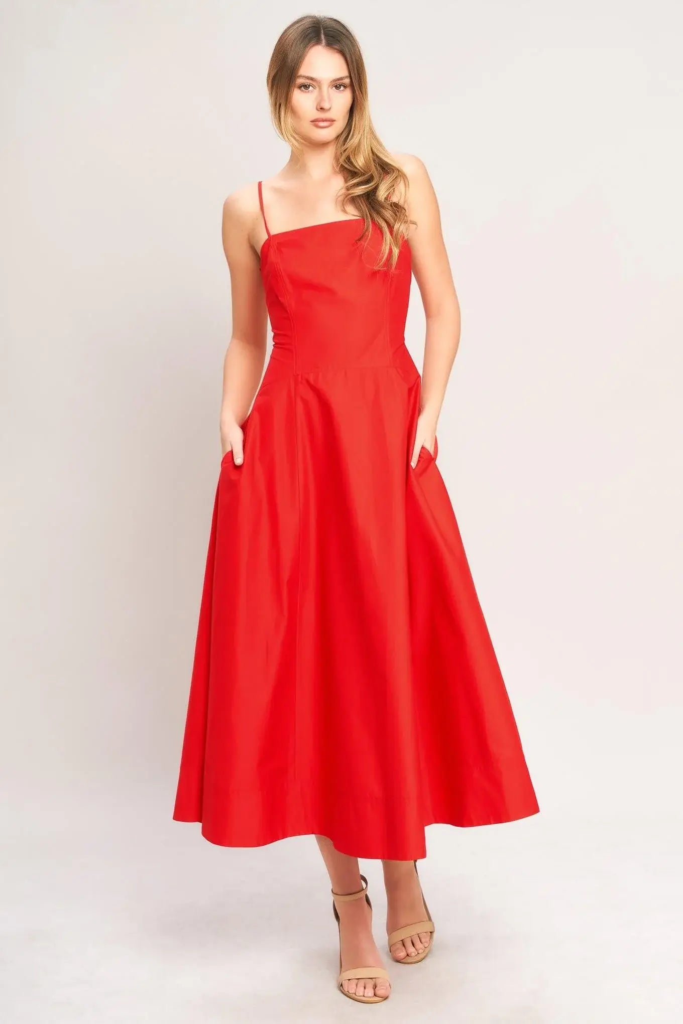 SUMMER CITY WOVEN MIDI DRESS - Flying Tomato - Flyclothing LLC