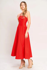 SUMMER CITY WOVEN MIDI DRESS - Flying Tomato - Flyclothing LLC