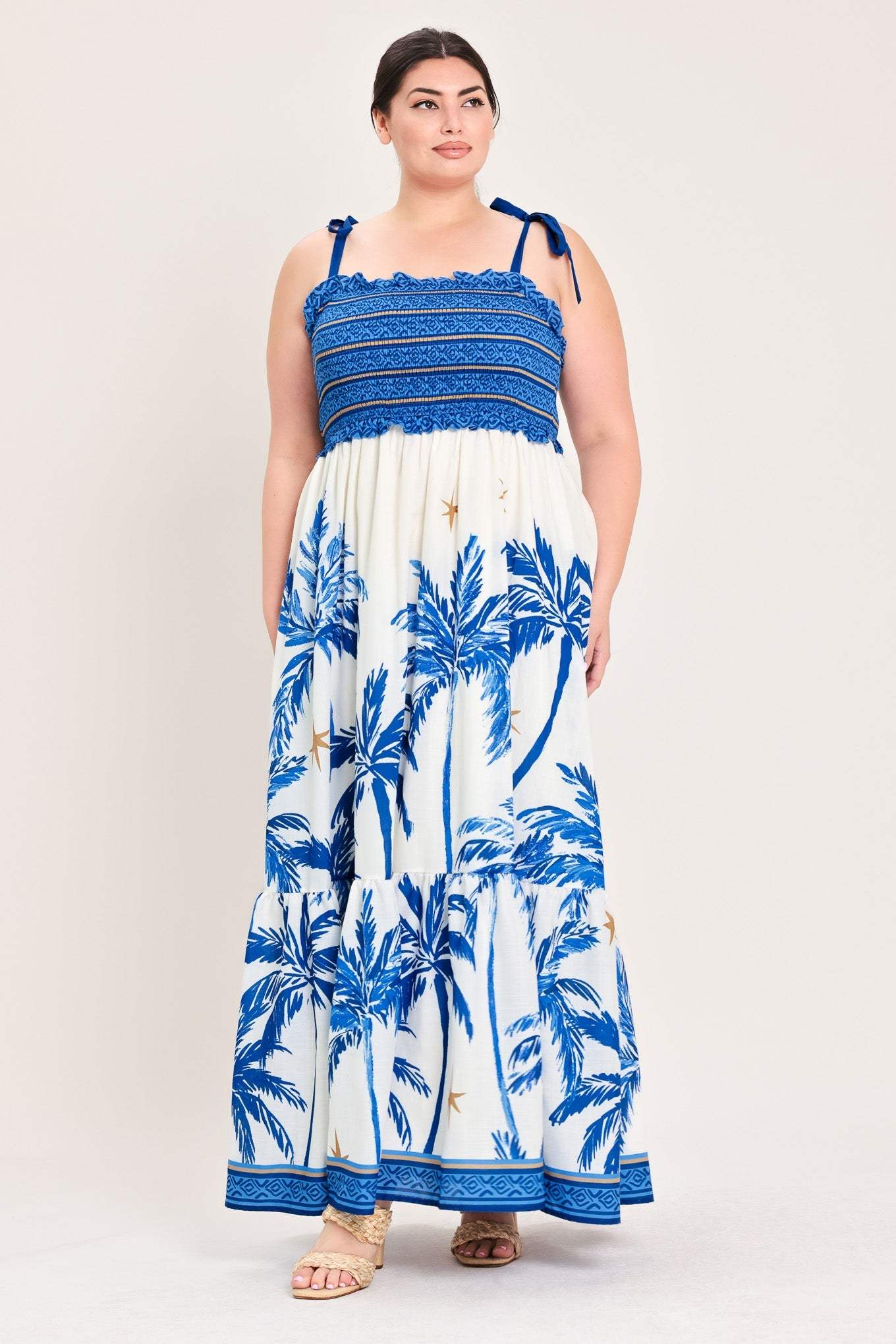 PALM ESCAPE WOVEN MAXI DRESS - Flying Tomato - Flyclothing LLC