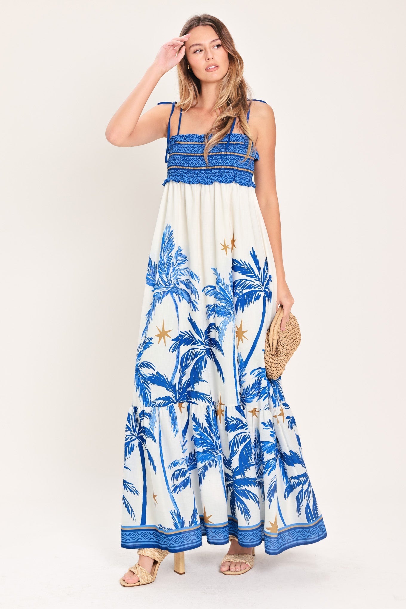 PALM ESCAPE WOVEN MAXI DRESS - Flying Tomato - Flyclothing LLC