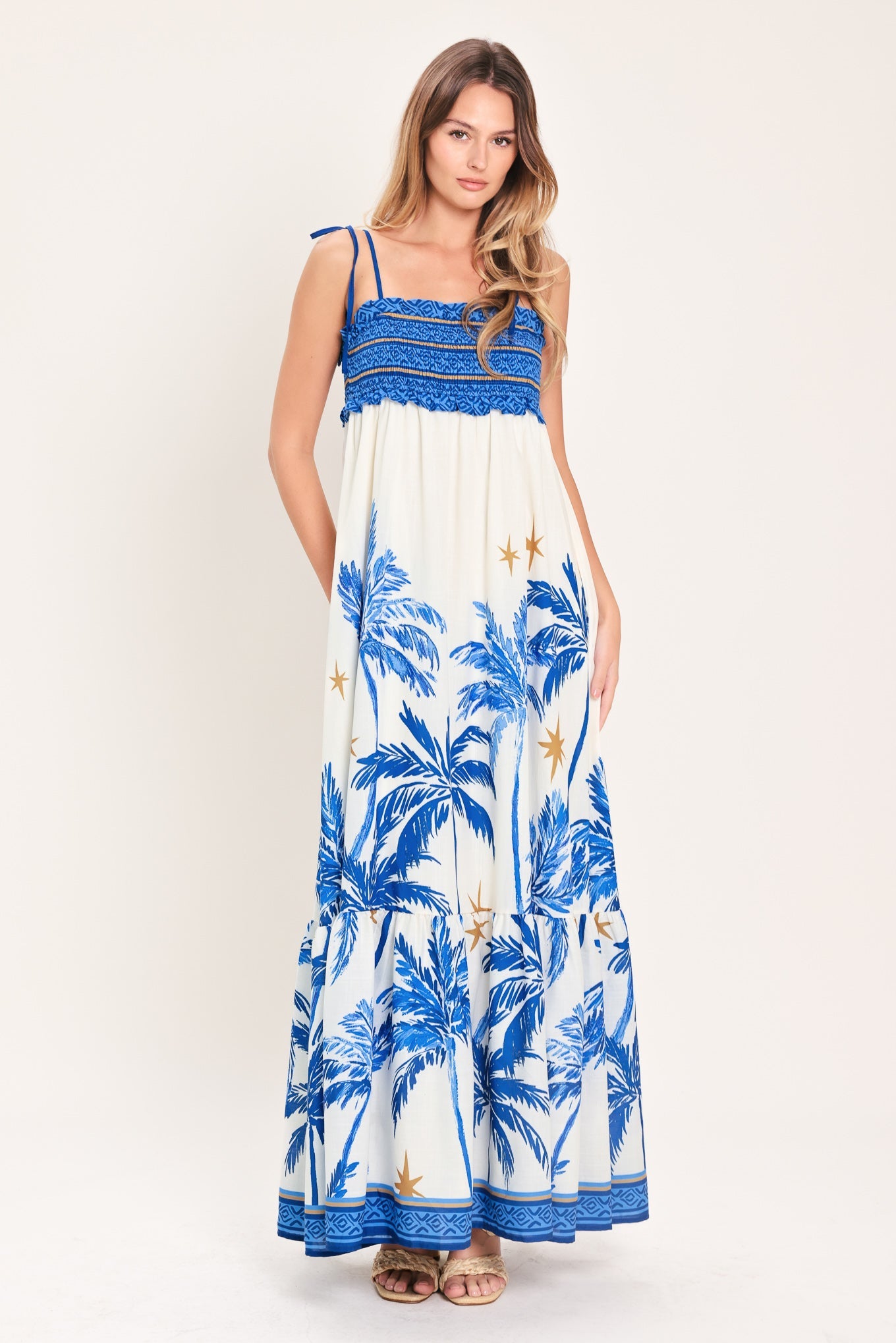 PALM ESCAPE WOVEN MAXI DRESS - Flying Tomato - Flyclothing LLC