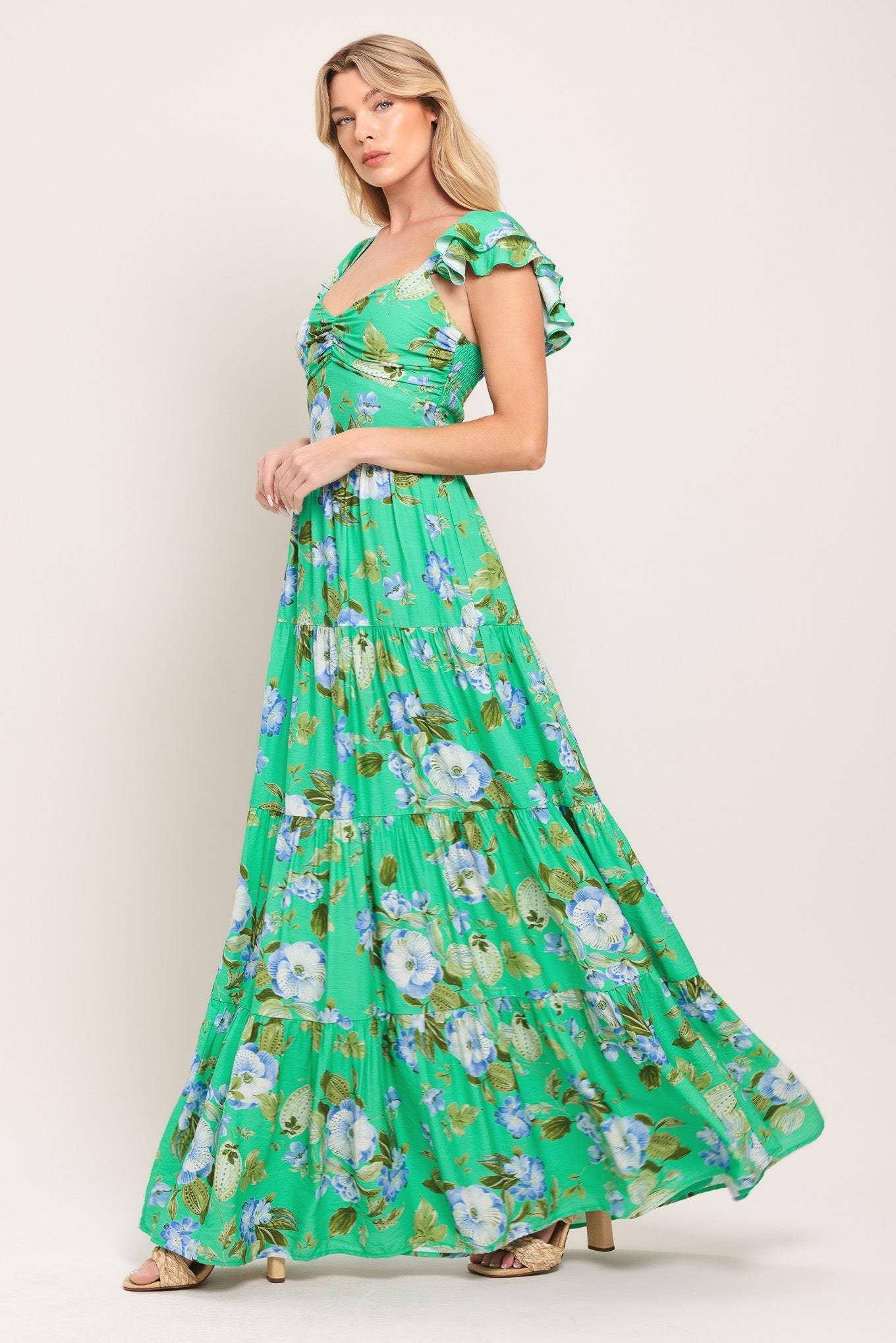 FRESH BLOSSOM WOVEN MAXI DRESS - Flying Tomato - Flyclothing LLC