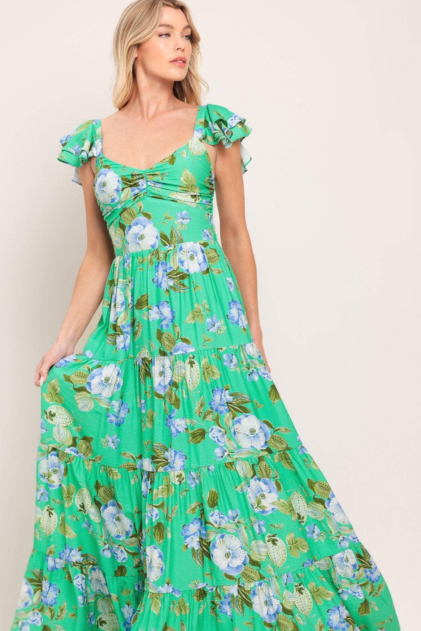 FRESH BLOSSOM WOVEN MAXI DRESS - Flying Tomato - Flyclothing LLC