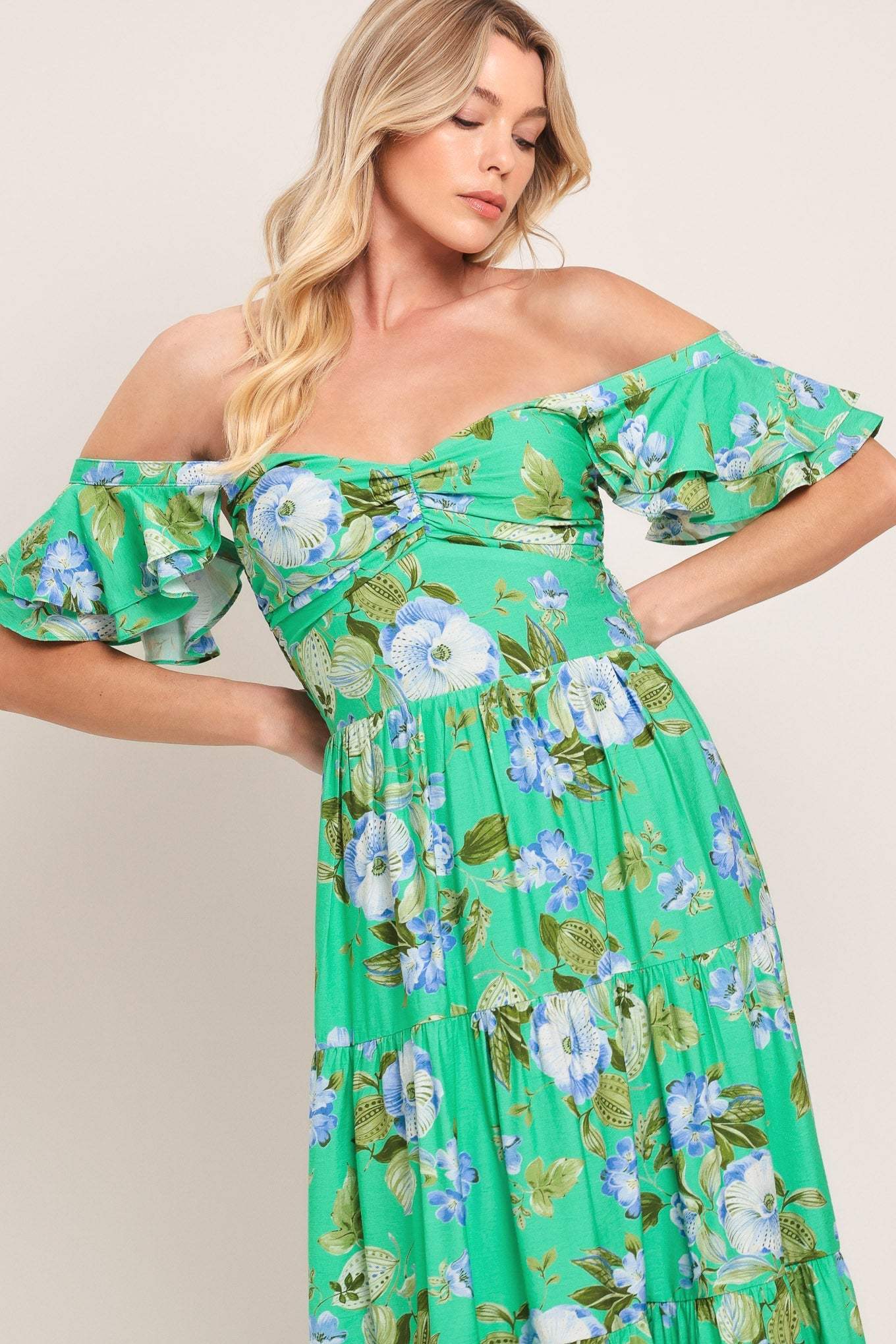 FRESH BLOSSOM WOVEN MAXI DRESS - Flying Tomato - Flyclothing LLC