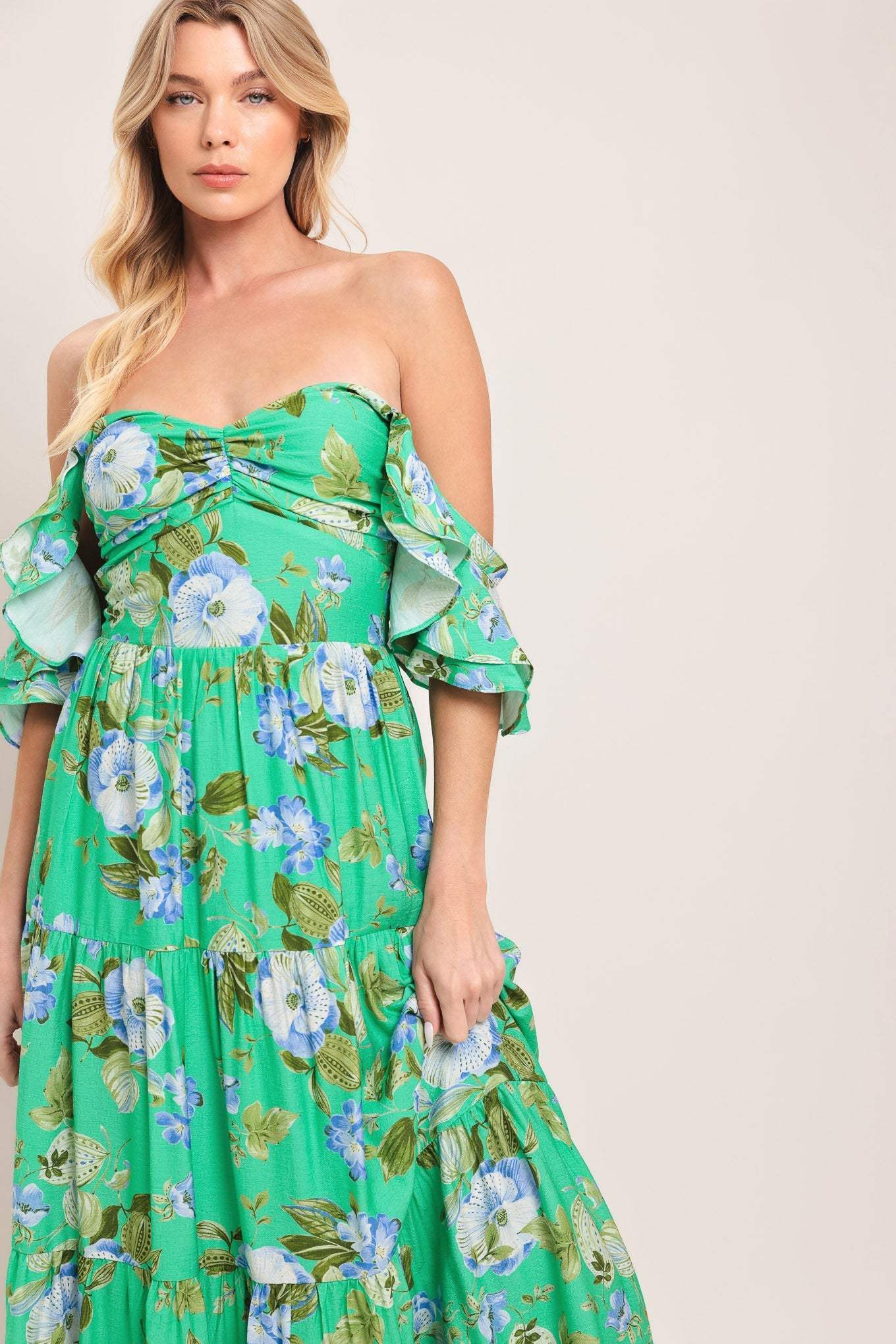FRESH BLOSSOM WOVEN MAXI DRESS - Flying Tomato - Flyclothing LLC