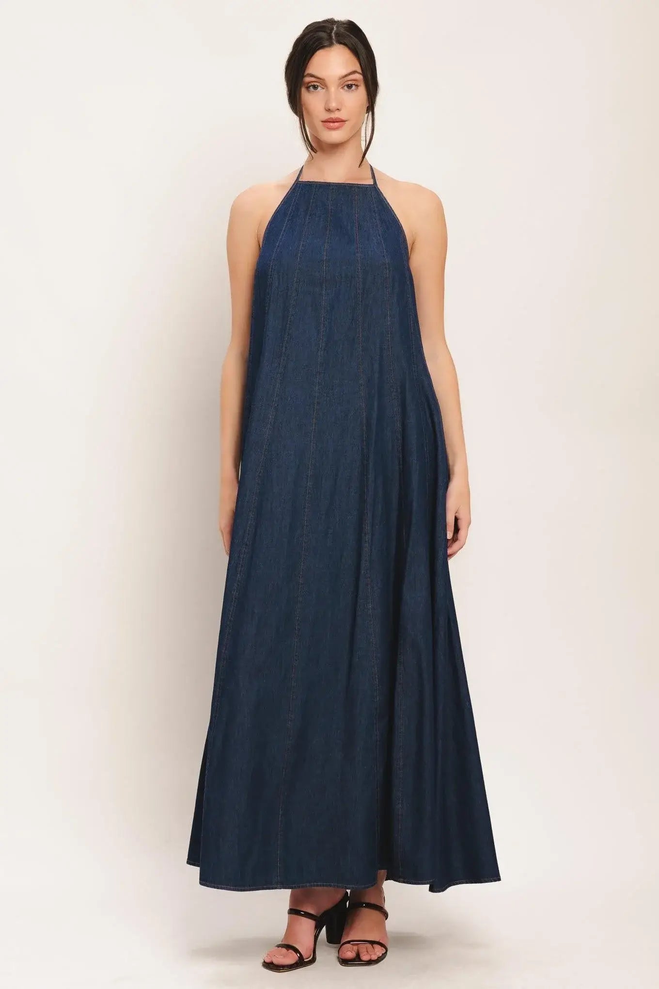 QUIET STATEMENT DENIM MIDI DRESS - Flying Tomato - Flyclothing LLC