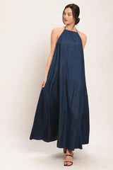 QUIET STATEMENT DENIM MIDI DRESS - Flying Tomato - Flyclothing LLC