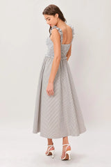 SWEET STRIPE WOVEN MIDI DRESS - Flying Tomato - Flyclothing LLC