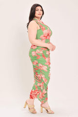 PARADISE GLOW POWER MESH MIDI DRESS - Flying Tomato - Flyclothing LLC