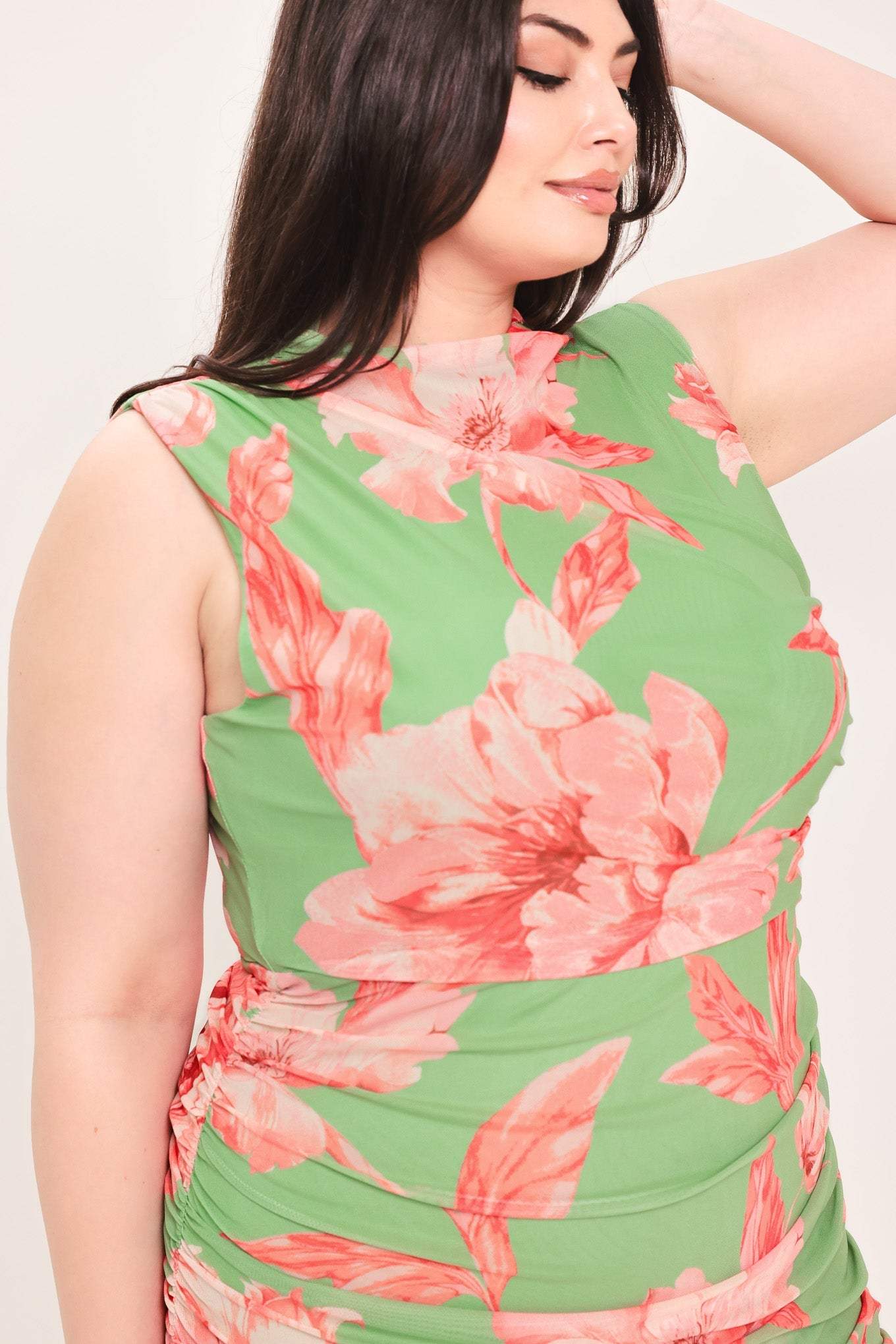 PARADISE GLOW POWER MESH MIDI DRESS - Flying Tomato - Flyclothing LLC