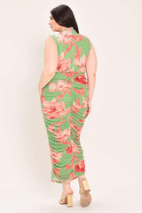 PARADISE GLOW POWER MESH MIDI DRESS - Flying Tomato - Flyclothing LLC