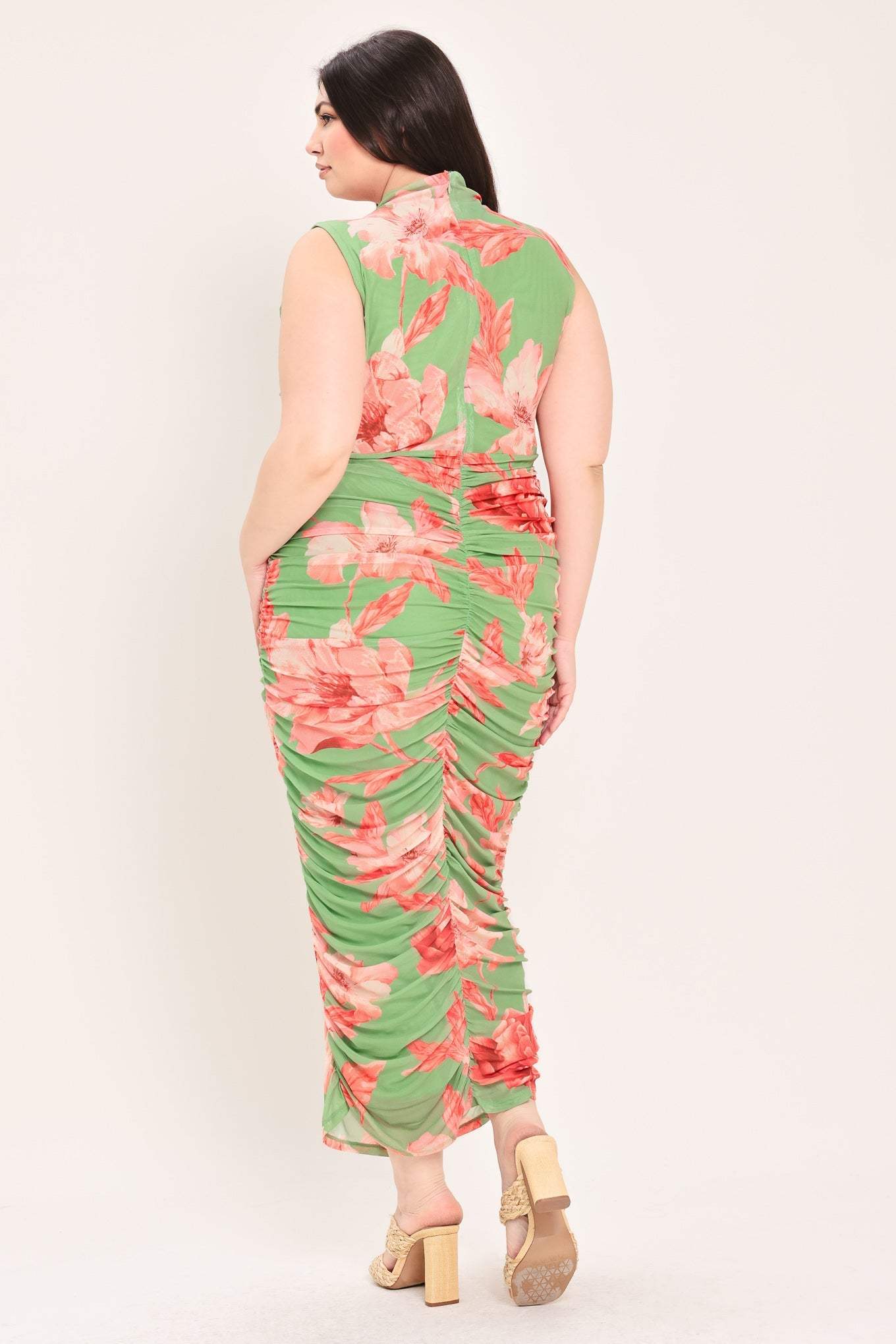 PARADISE GLOW POWER MESH MIDI DRESS - Flying Tomato - Flyclothing LLC