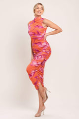 PARADISE GLOW POWER MESH MIDI DRESS - Flying Tomato - Flyclothing LLC