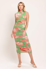 PARADISE GLOW POWER MESH MIDI DRESS - Flying Tomato - Flyclothing LLC