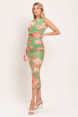 PARADISE GLOW POWER MESH MIDI DRESS - Flying Tomato - Flyclothing LLC
