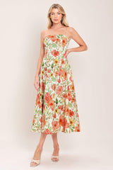 FLORAL DAYDREAM WOVEN MIDI DRESS