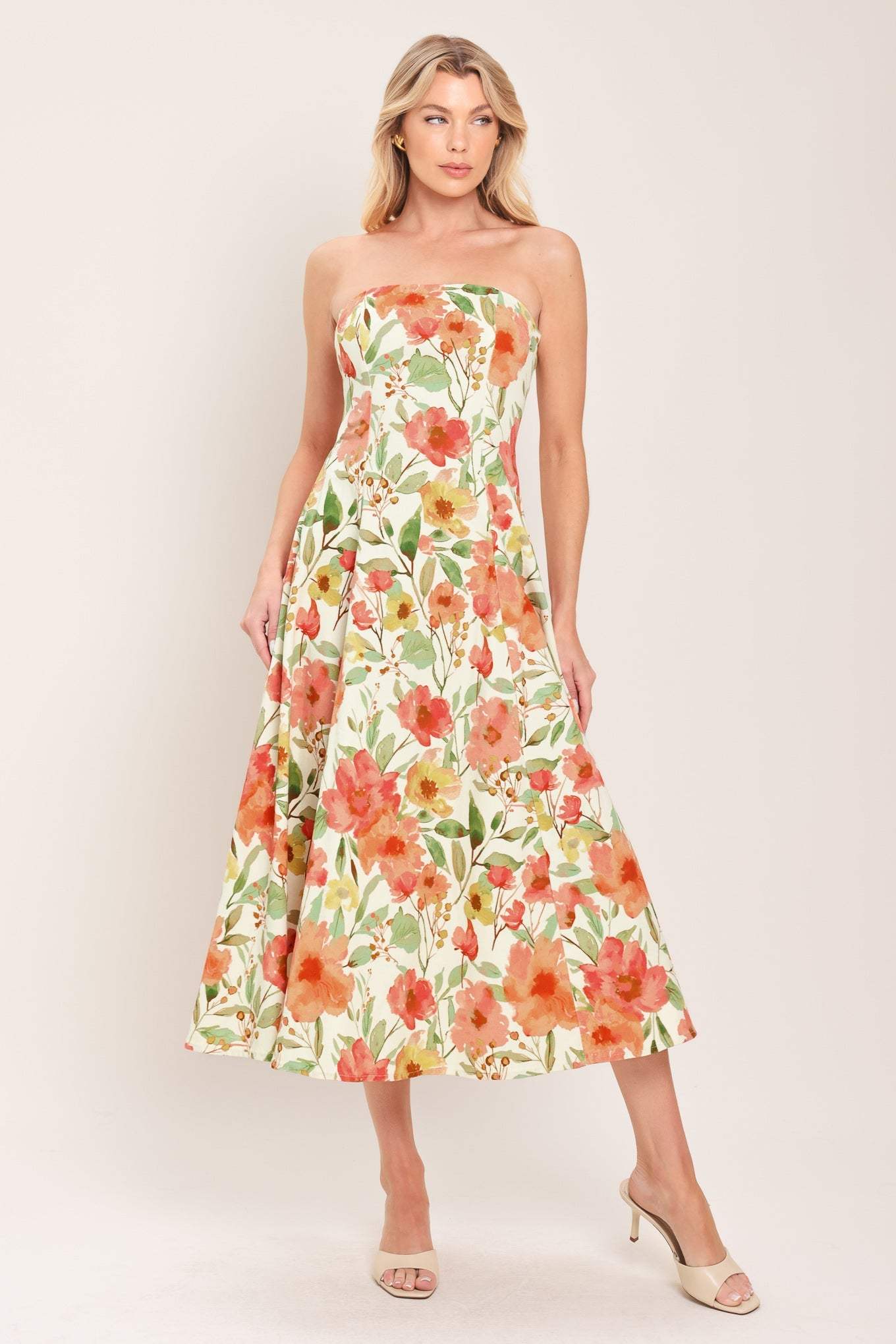 FLORAL DAYDREAM WOVEN MIDI DRESS