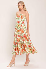FLORAL DAYDREAM WOVEN MIDI DRESS