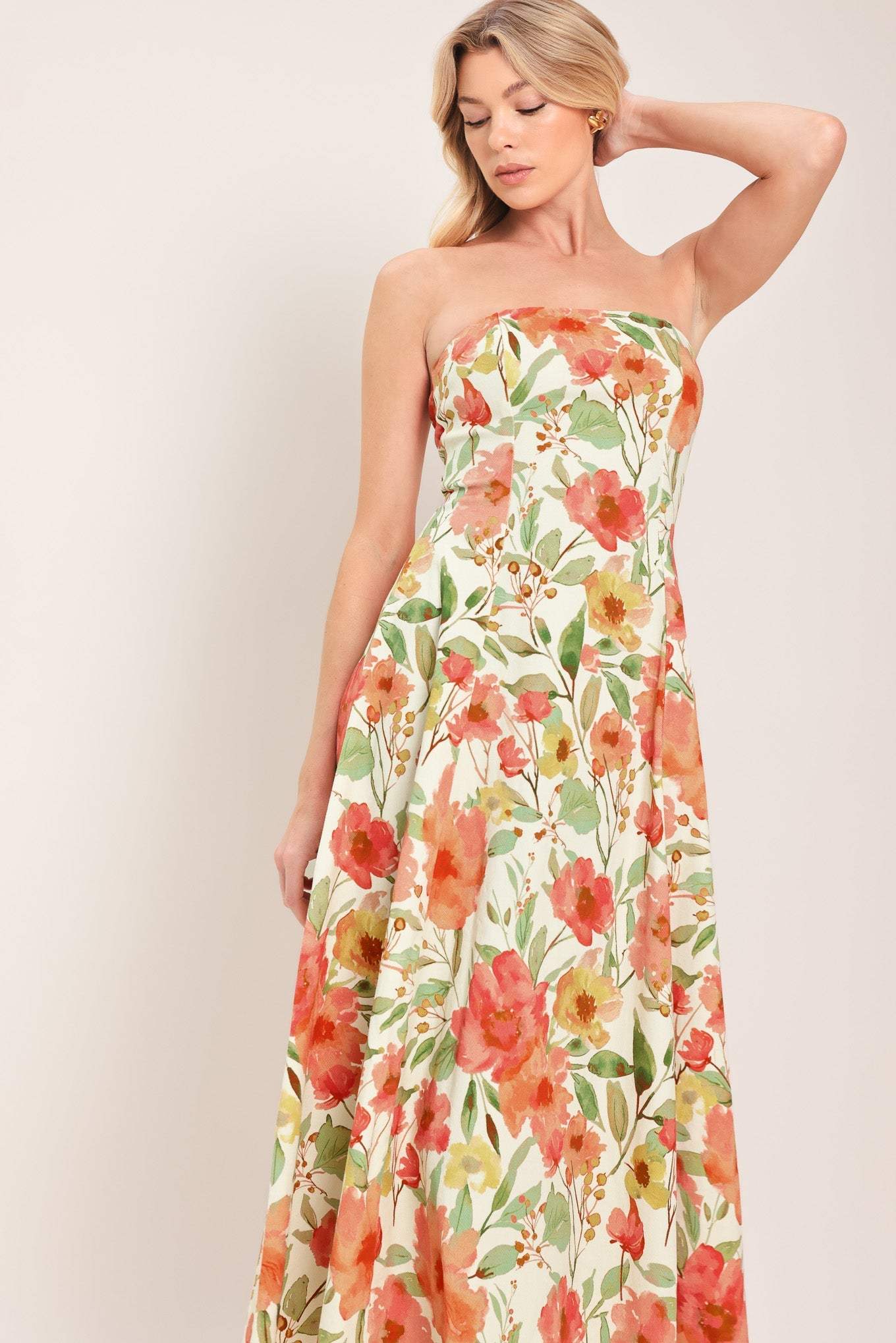 FLORAL DAYDREAM WOVEN MIDI DRESS