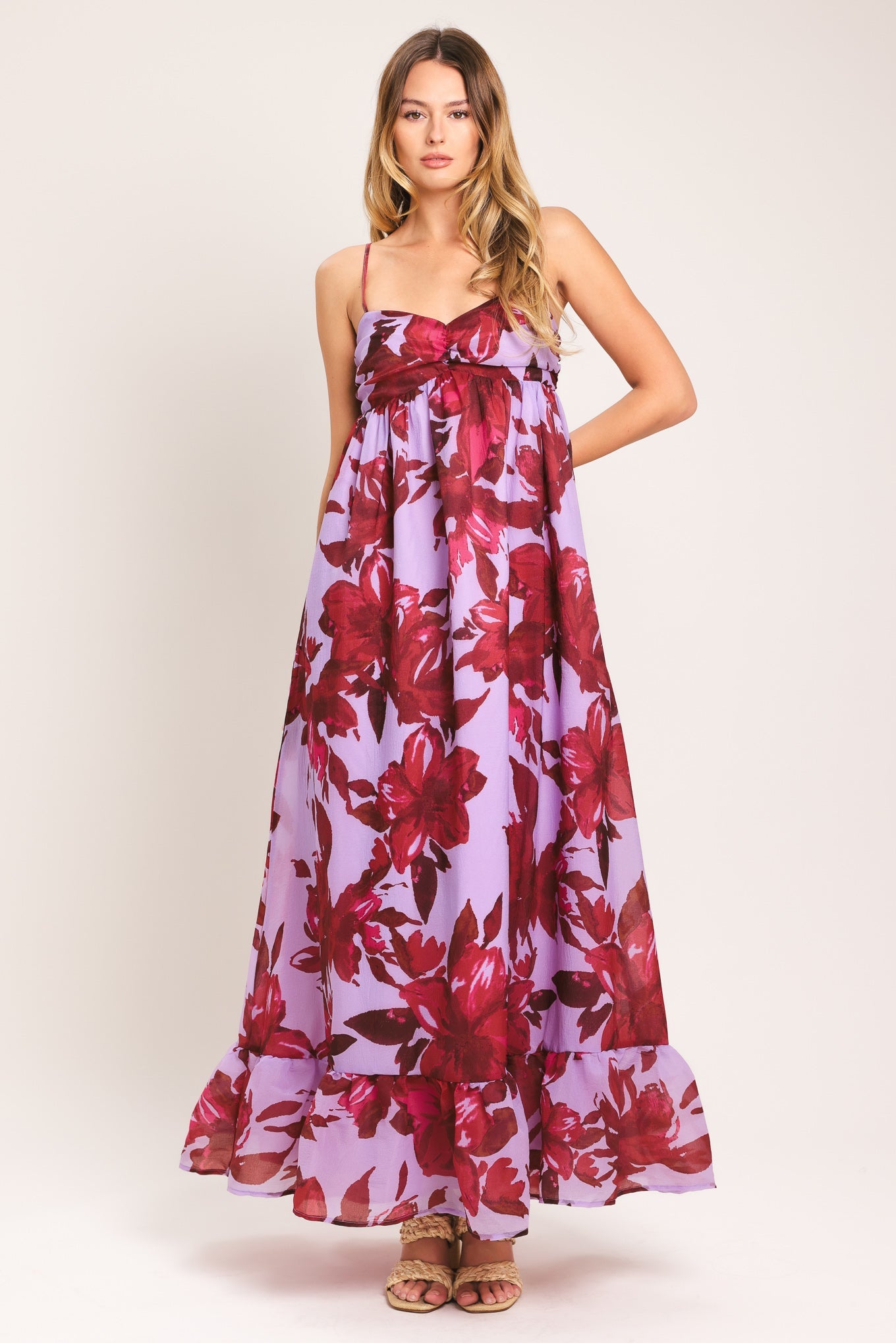 LOVE BLOSSOM WOVEN ANKLE DRESS