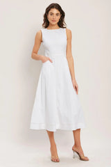 CLOUDLIGHT SUMMER WOVEN MIDI DRESS - Flying Tomato - Flyclothing LLC