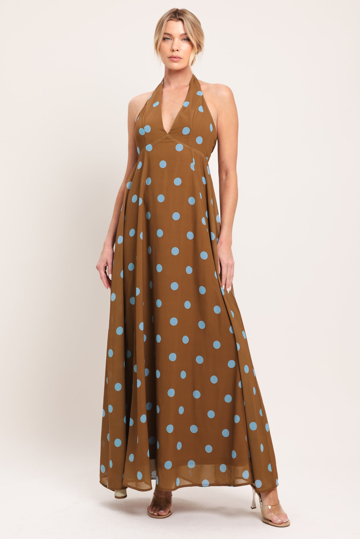 DOTTY LOVE WOVEN MIDI DRESS - Flying Tomato - Flyclothing LLC