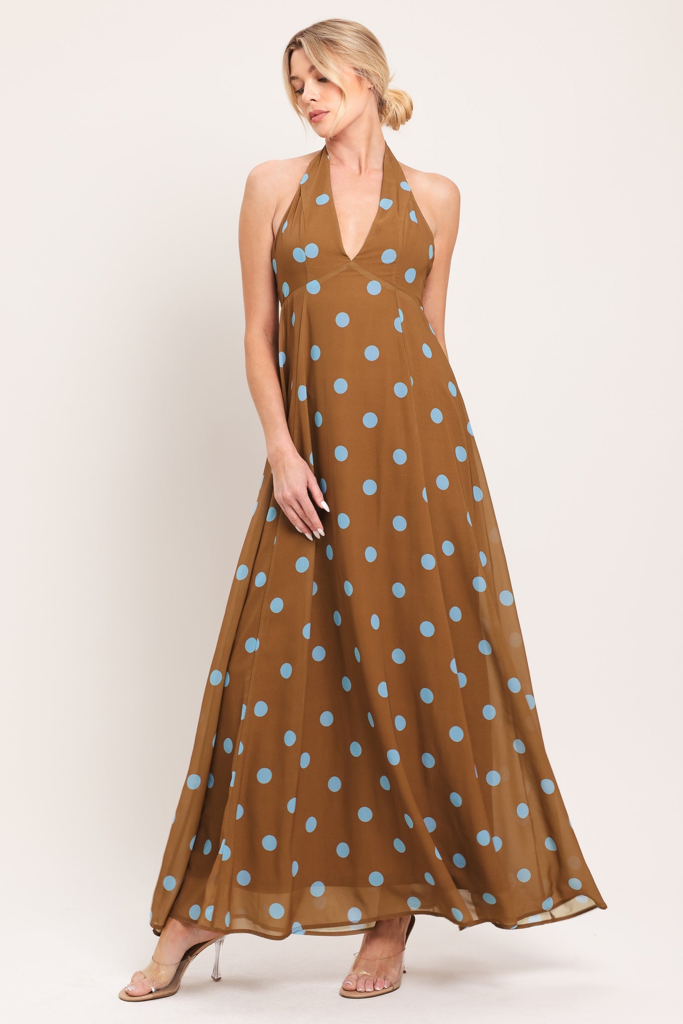 DOTTY LOVE WOVEN MIDI DRESS - Flying Tomato - Flyclothing LLC