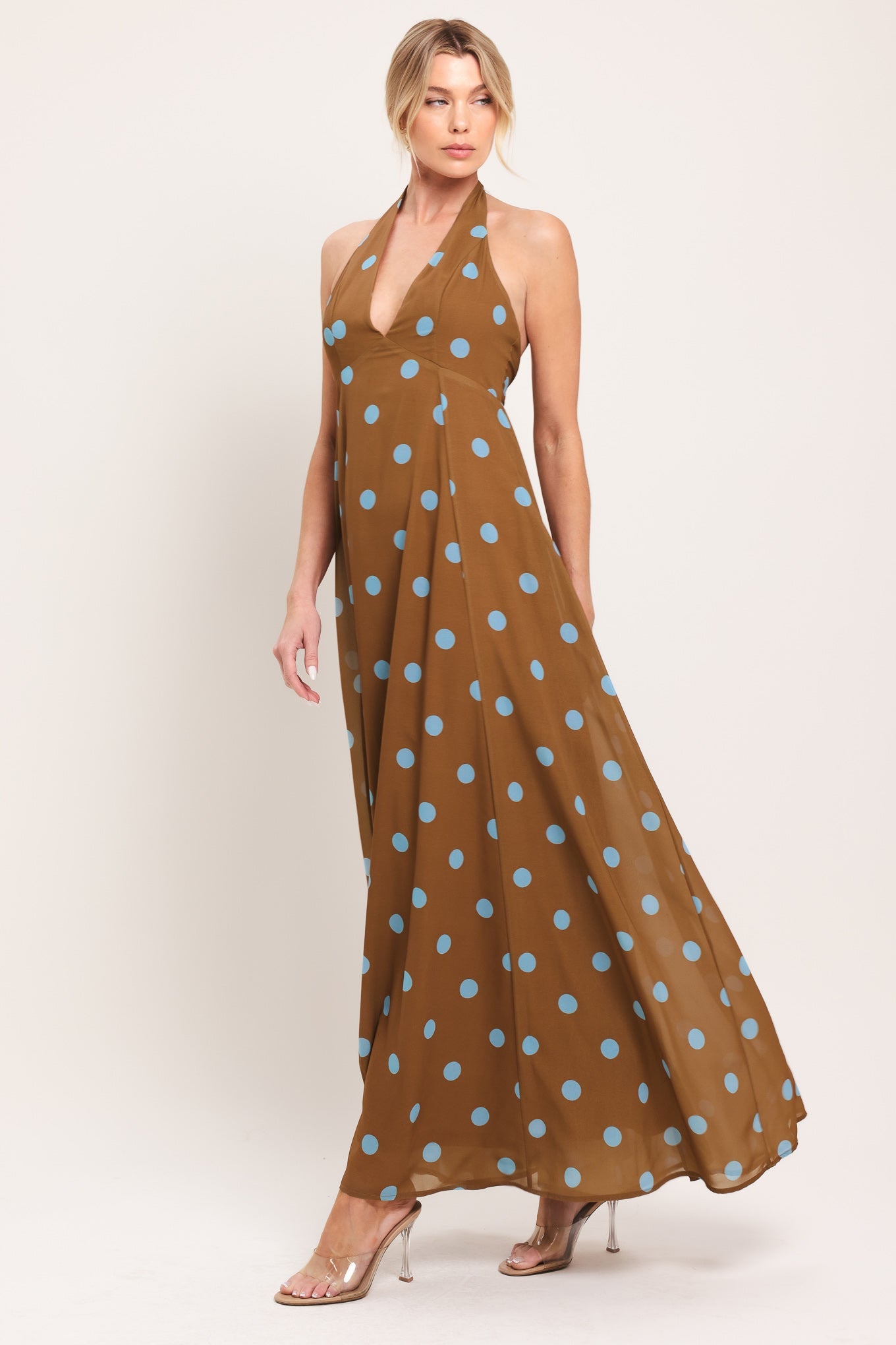 DOTTY LOVE WOVEN MIDI DRESS - Flying Tomato - Flyclothing LLC